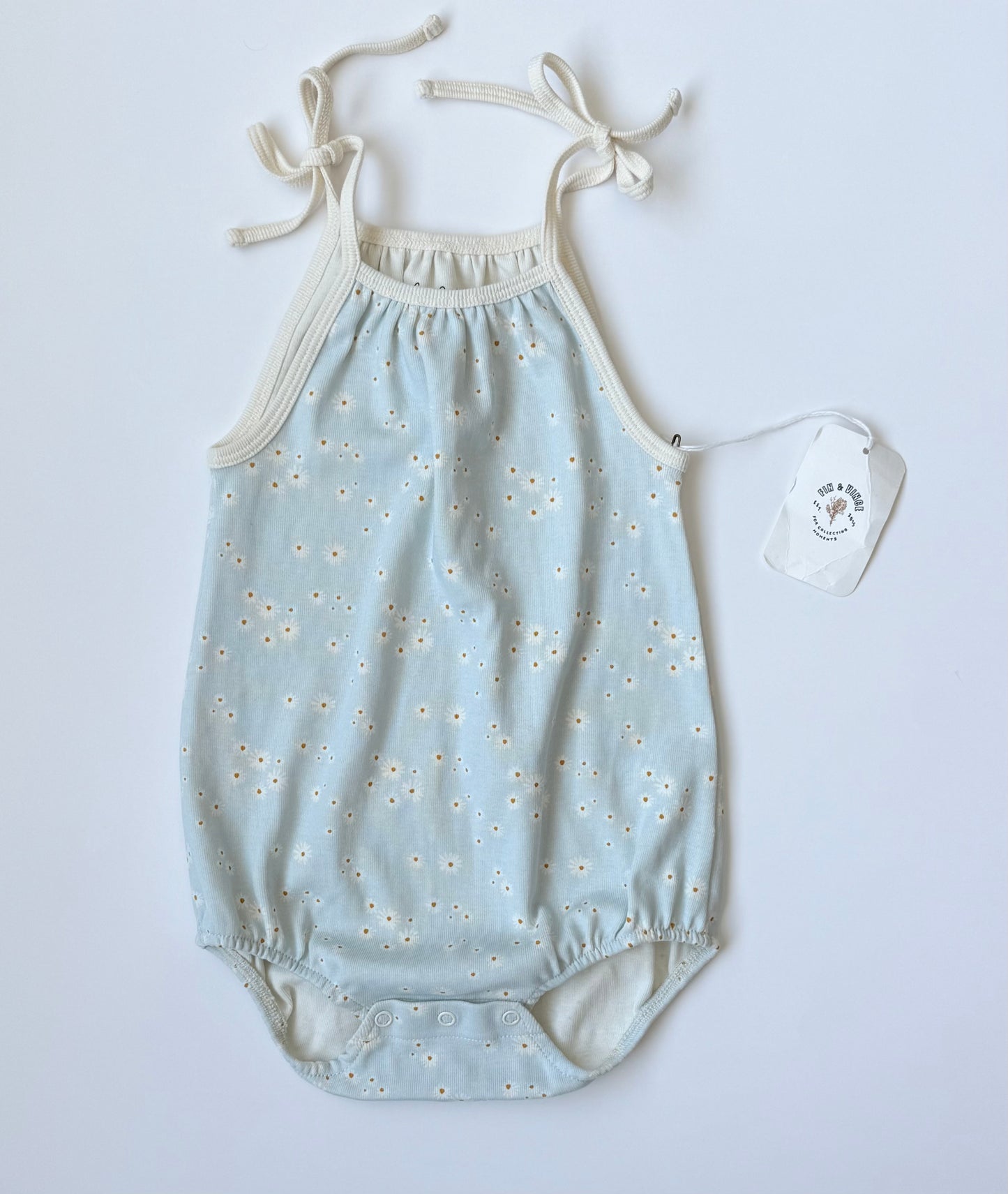 Fin & Vince Daisy Fields Bubble Tie Onesie - New (2/3 Years)