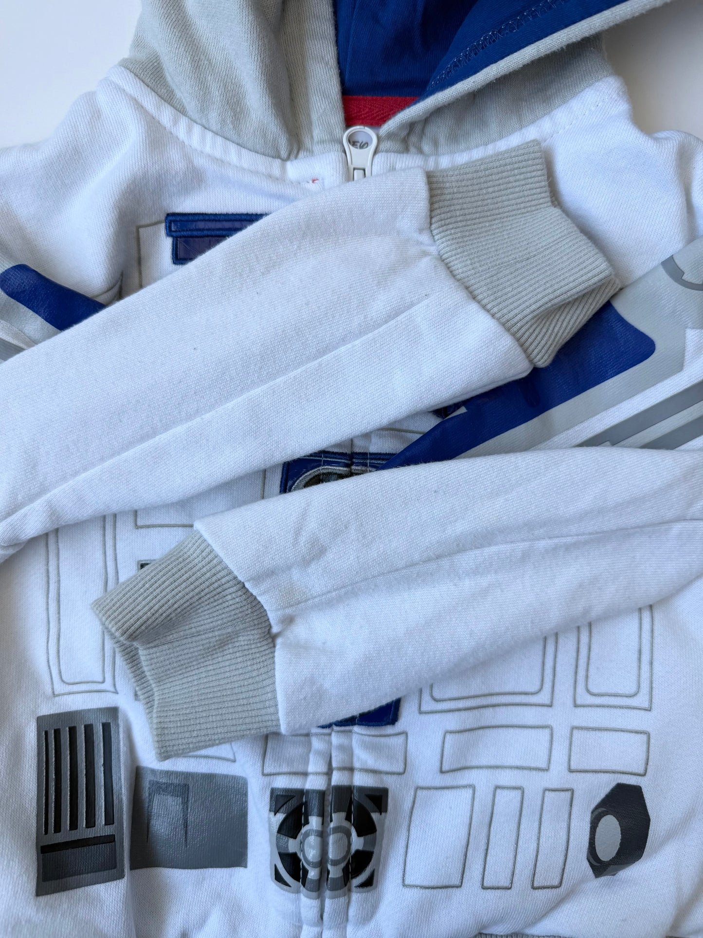 The Disney Store White & Blue R2D2 Zip Up Hoodie (2T)