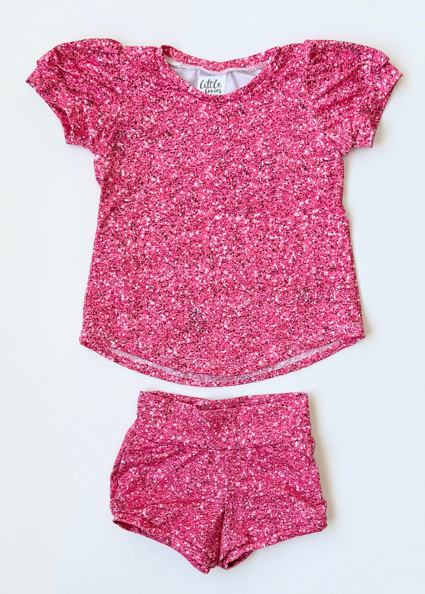 Little Lovies Closet Pink Speckled T-Shirt & Bummies Set (2/3 Years)