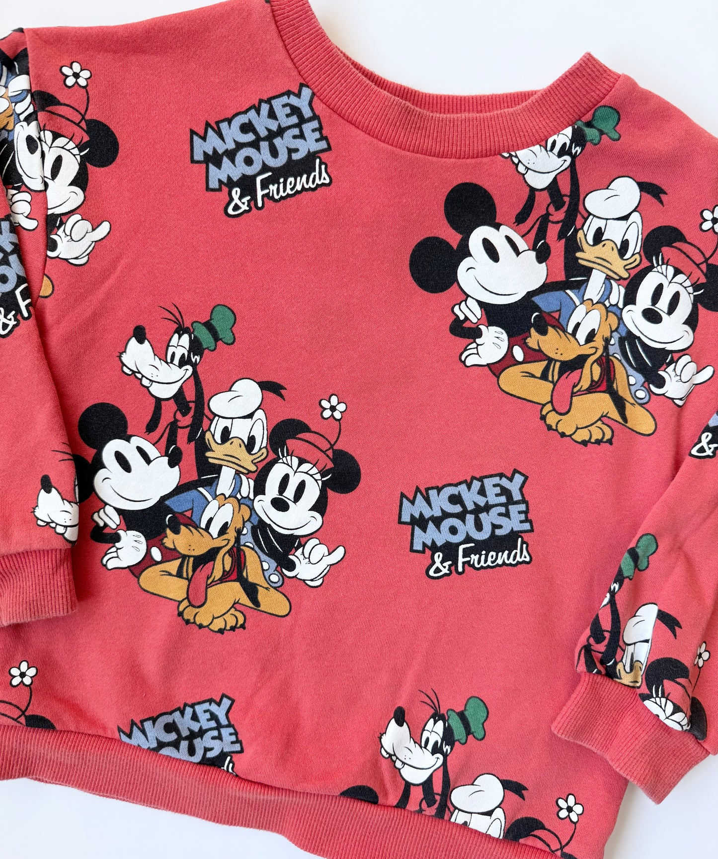 H&M x Disney Red Mickey Mouse & Friends AOP Character Sweater (4-6 Years)