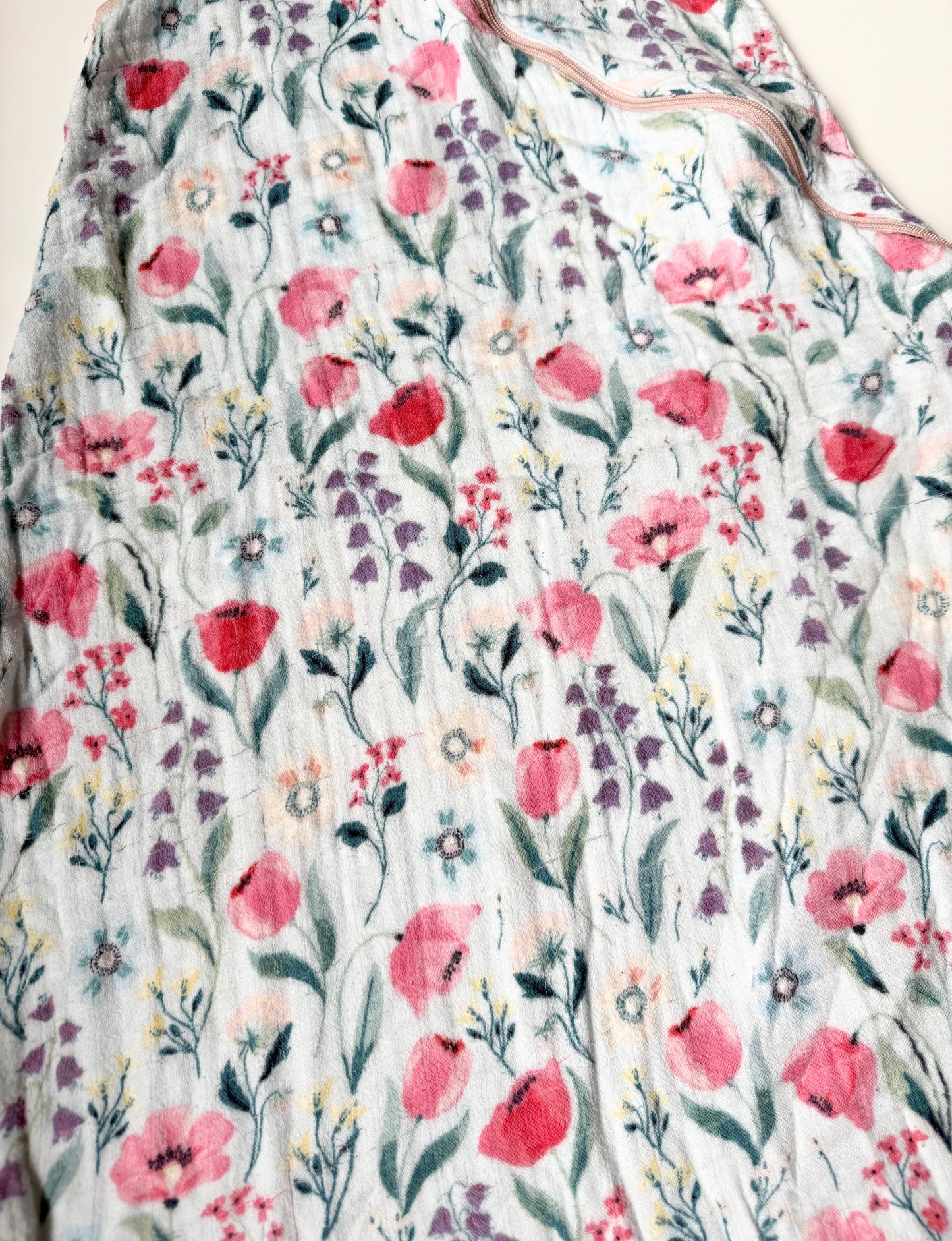 Loulou Lollipop Light Blue Floral Muslin Sleep Sack (12-24 Months)