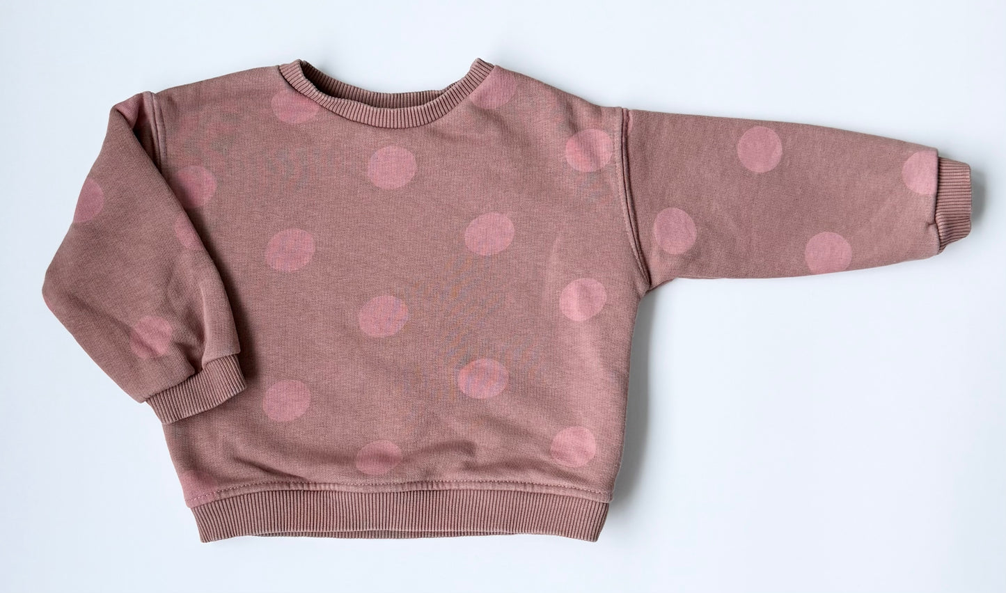 Zara Brown & Pink Polkadot Crewneck Sweater (9-12 Months)