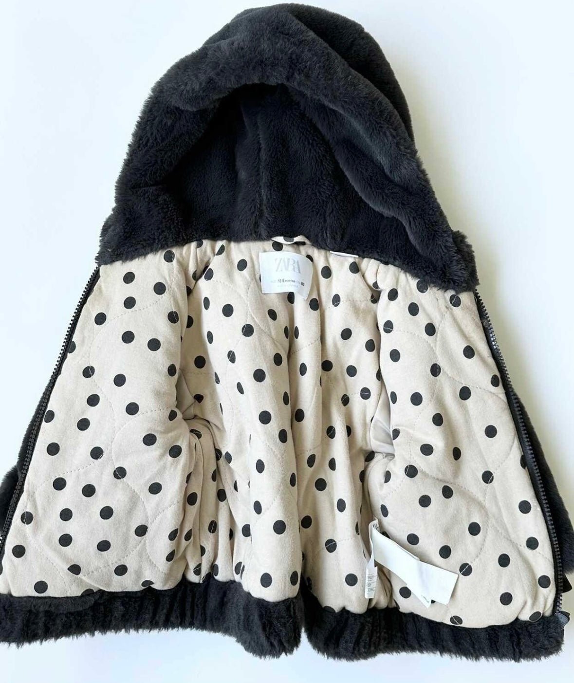 Zara Black Furry Coat (12-18 Months)