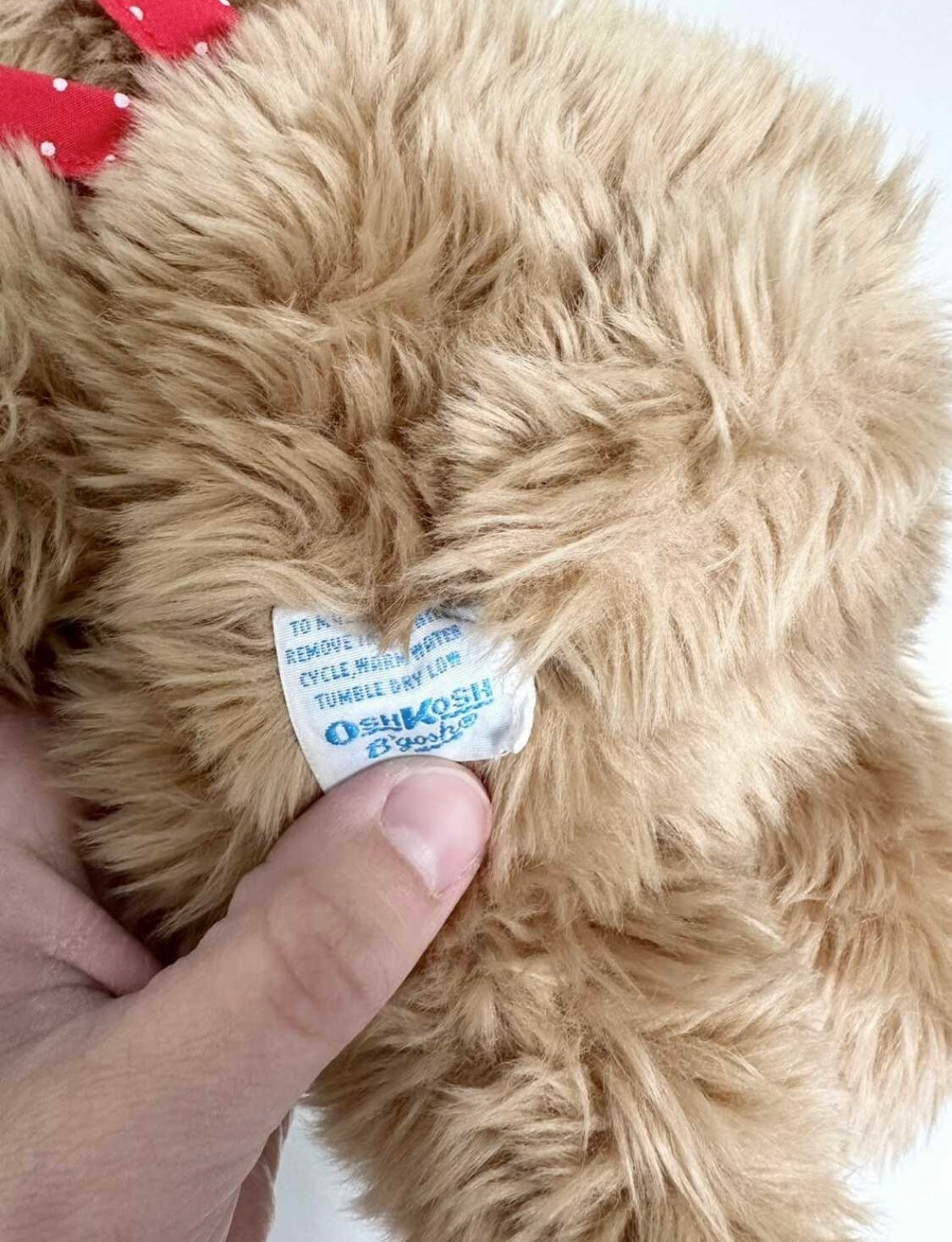 Vintage Eden OshKosh Brown Teddy Bear with Red Scarf