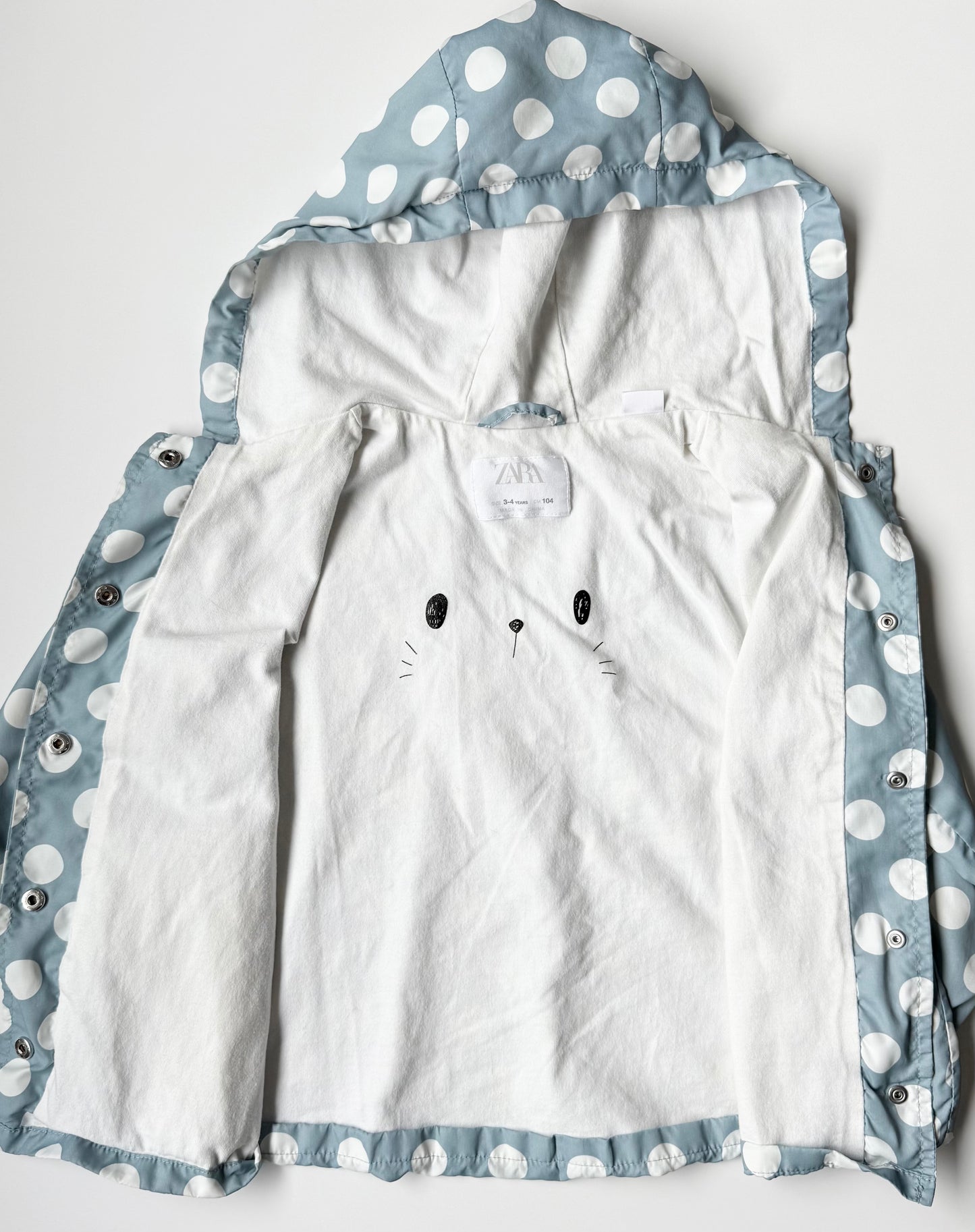 Zara Blue & White Polkadot Windbreaker (3-4 Years)