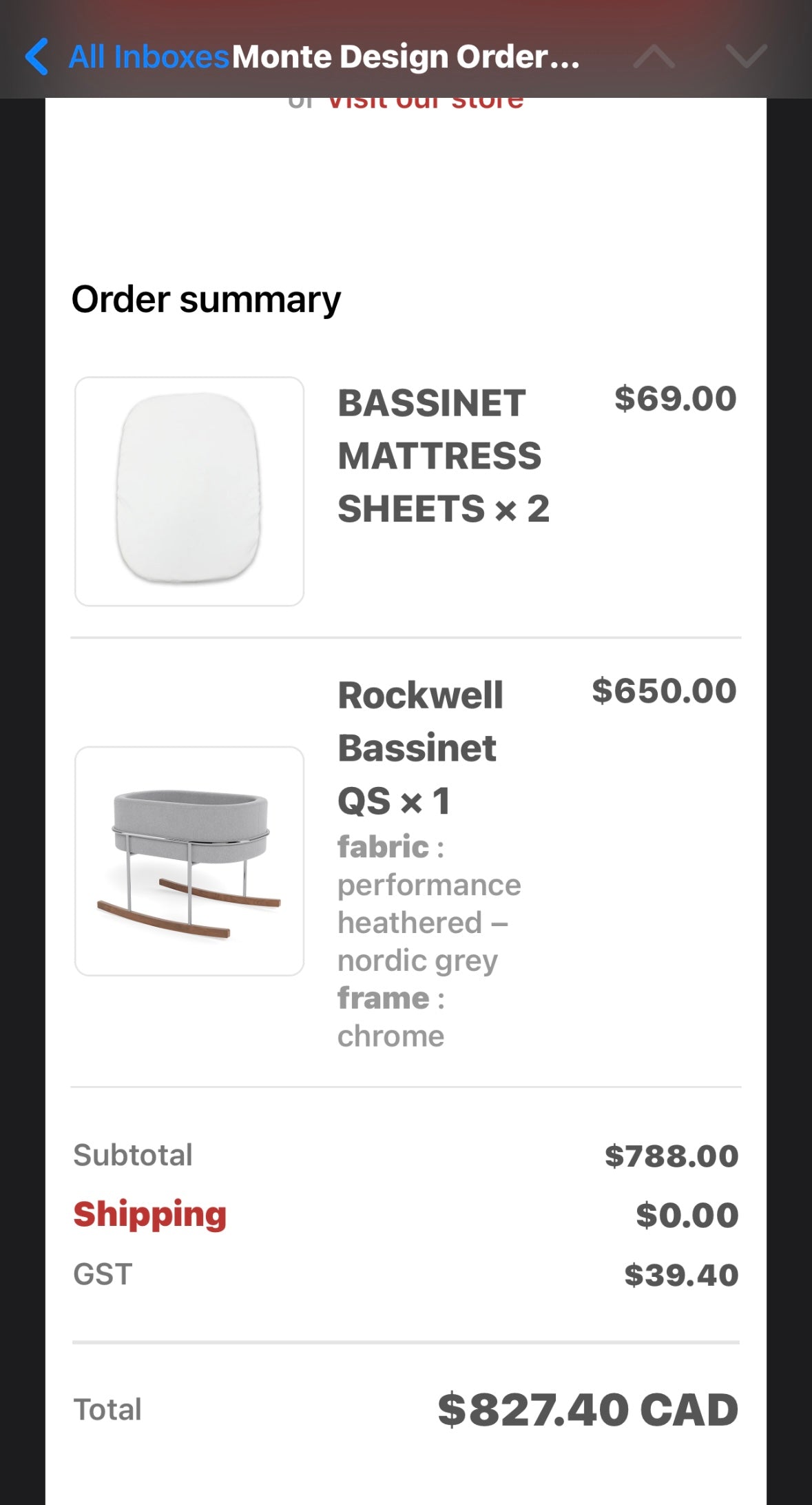 Monte Design Rockwell Bassinet & Mattress + Sheet