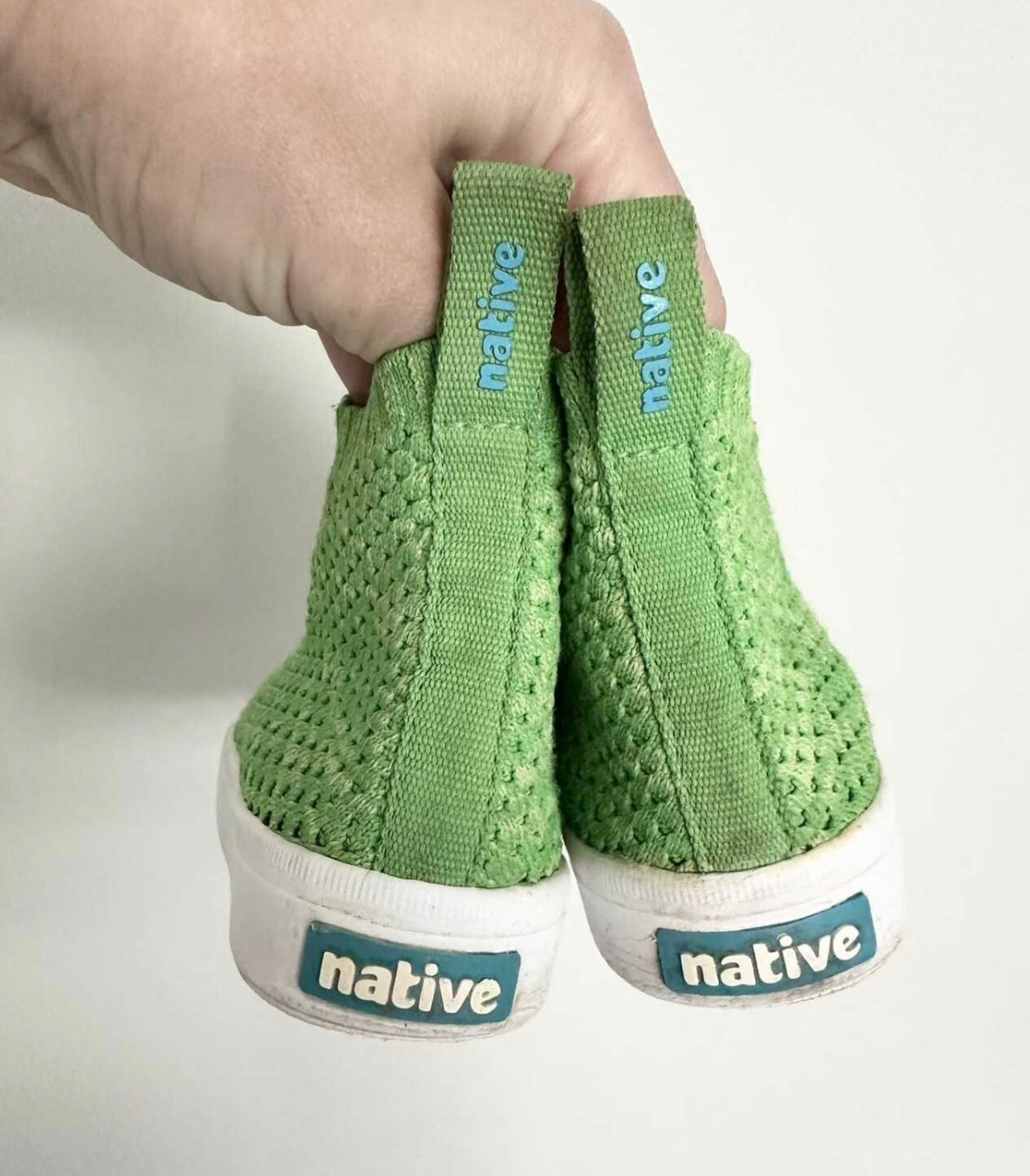 Native Green Knit Mesh Hightop Sneakers (10)