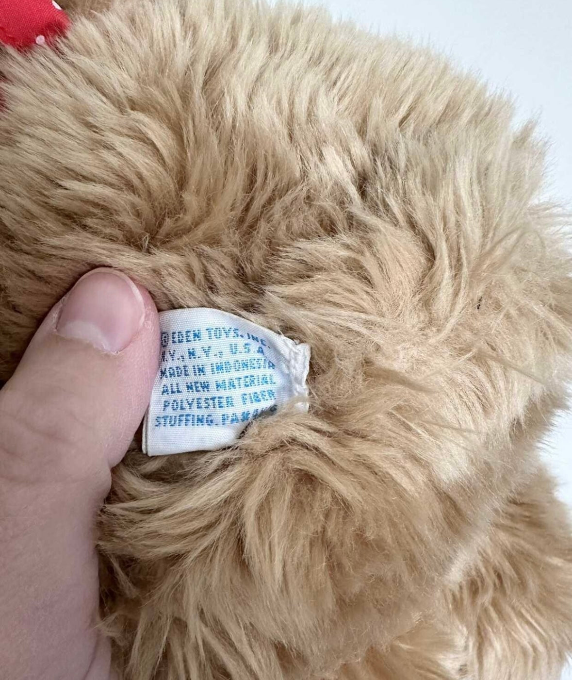 Vintage Eden OshKosh Brown Teddy Bear with Red Scarf