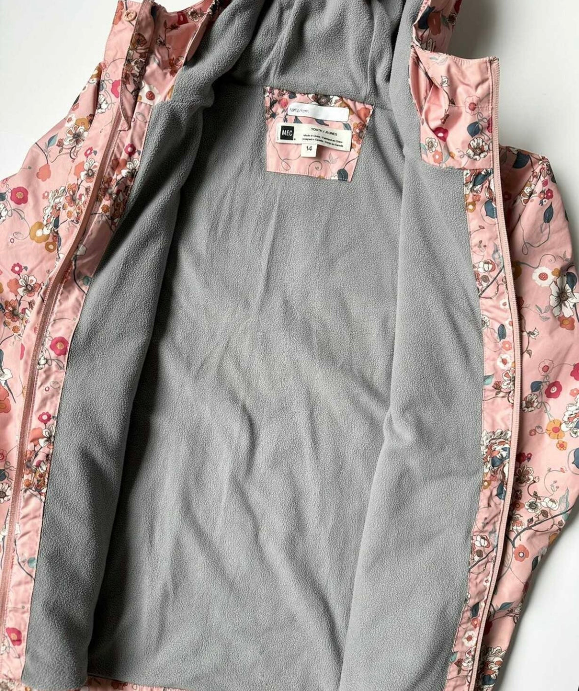 MEC Pink Floral Wind Breaker Jacket (14 Years)