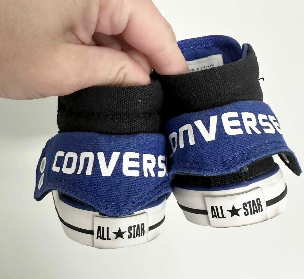 Converse Black & Blue High Top Sneakers (4)