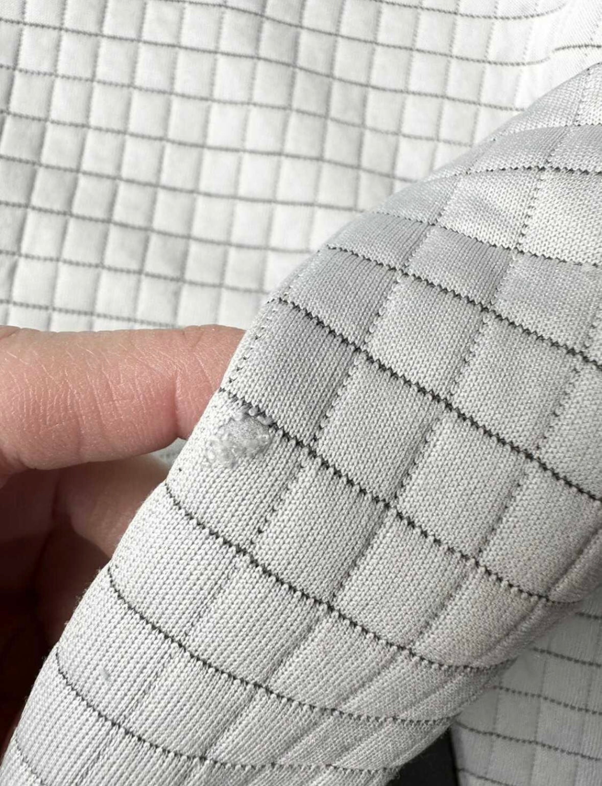 The North Face Grey & Neon Green Quilted Hooded Sweater - Medium (10-12 Years)