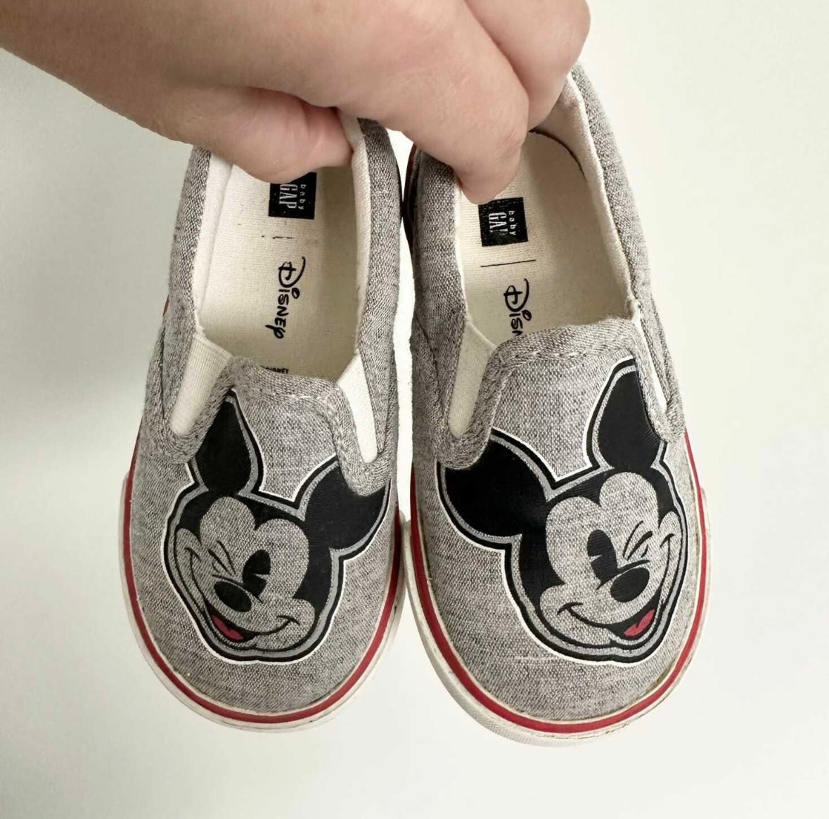 Baby Gap Disney Light Grey Mickey Slip Ons (6)