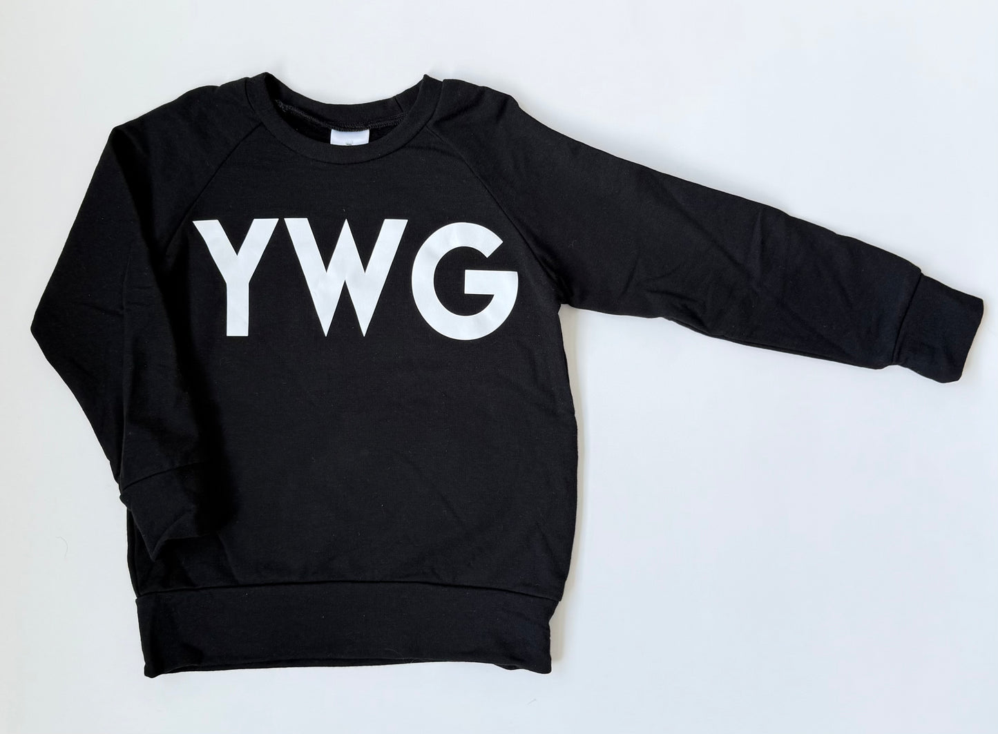 Posh & Cozy Black “YWG” Pullover (3T)