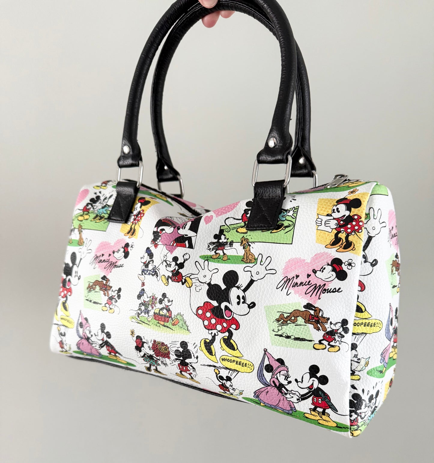 Disney Parks White Old School Mickey & Minnie Comic Strip Handbag