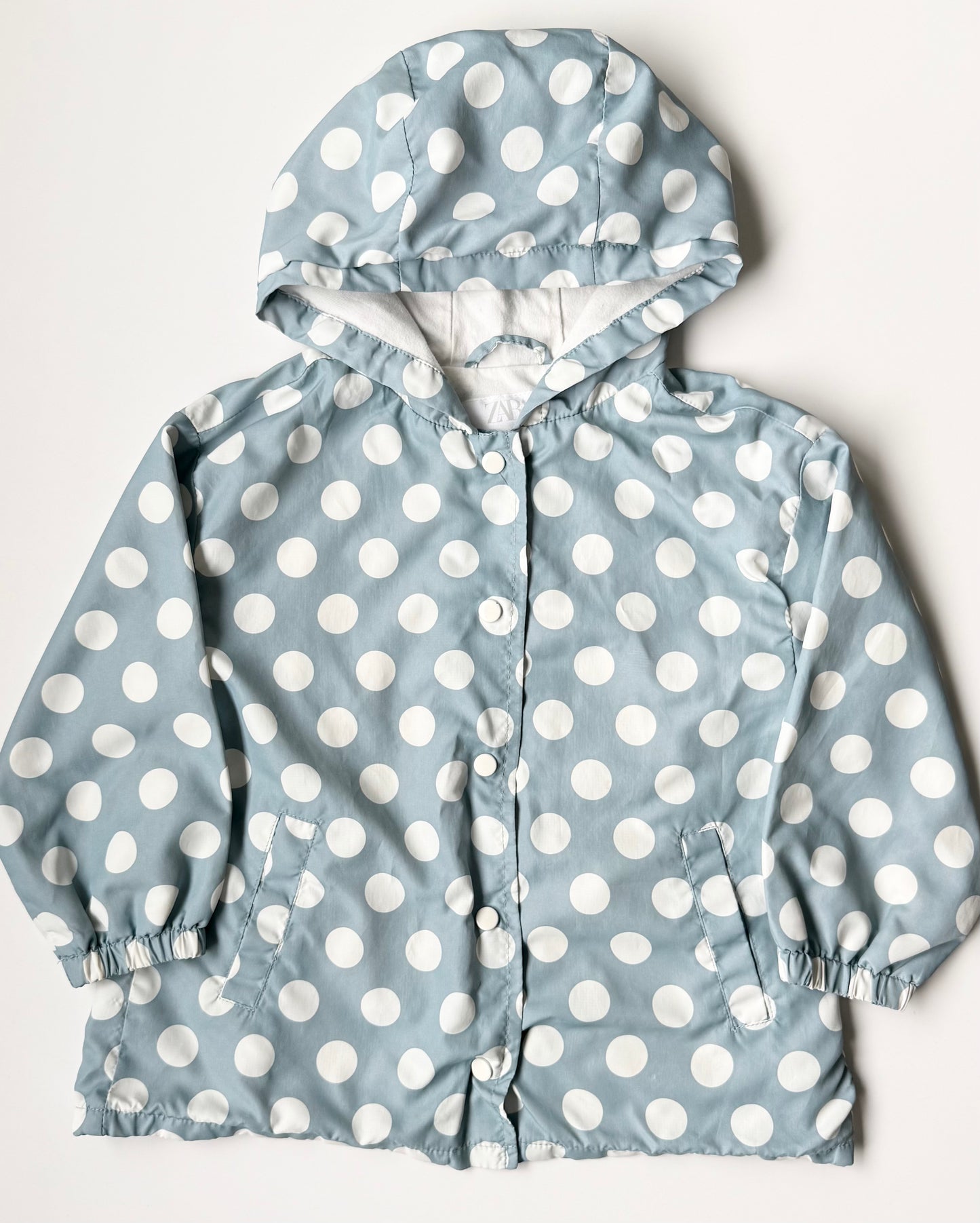 Zara Blue & White Polkadot Windbreaker (3-4 Years)