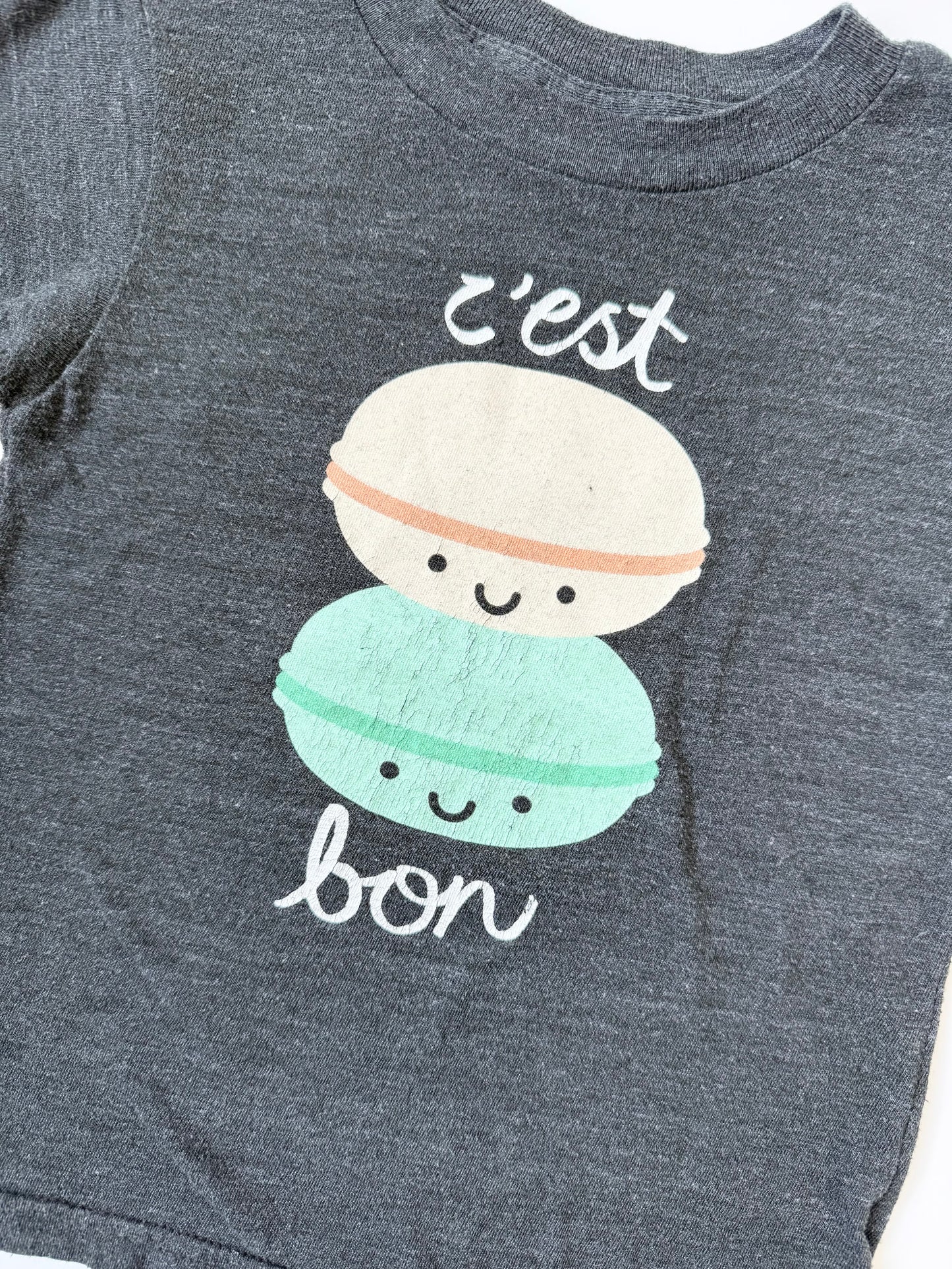 Whistle & Flute Dark Grey C’est Bon Macaroons T-Shirt (2T)