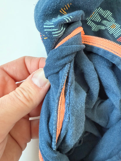 Bonds Wondersuit Navy & Colourful Geometric Sleeper Romper (3-6 Months)
