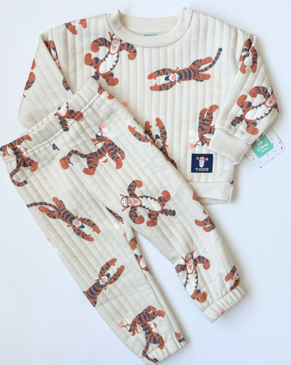 Disney Baby Off White Tigger Quilted Sweater & Pants Set - New (18 Months)