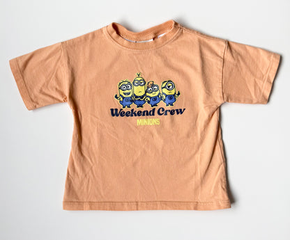 Zara x Despicable Me Minions Orange “Weekend Crew” T-Shirt (18 Months)