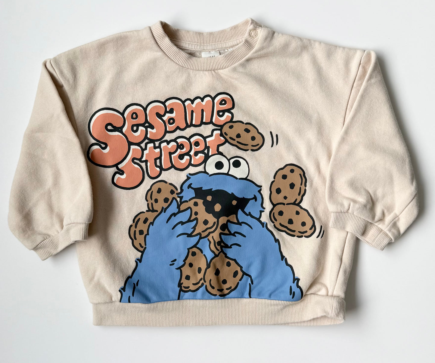 H&M x Sesame Street Grey & Beige Cookie Monster Sweater & Pants Set (18-24 Months)