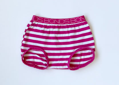 Bonds Pink & White Stripped Bloomer Shorts (2T)