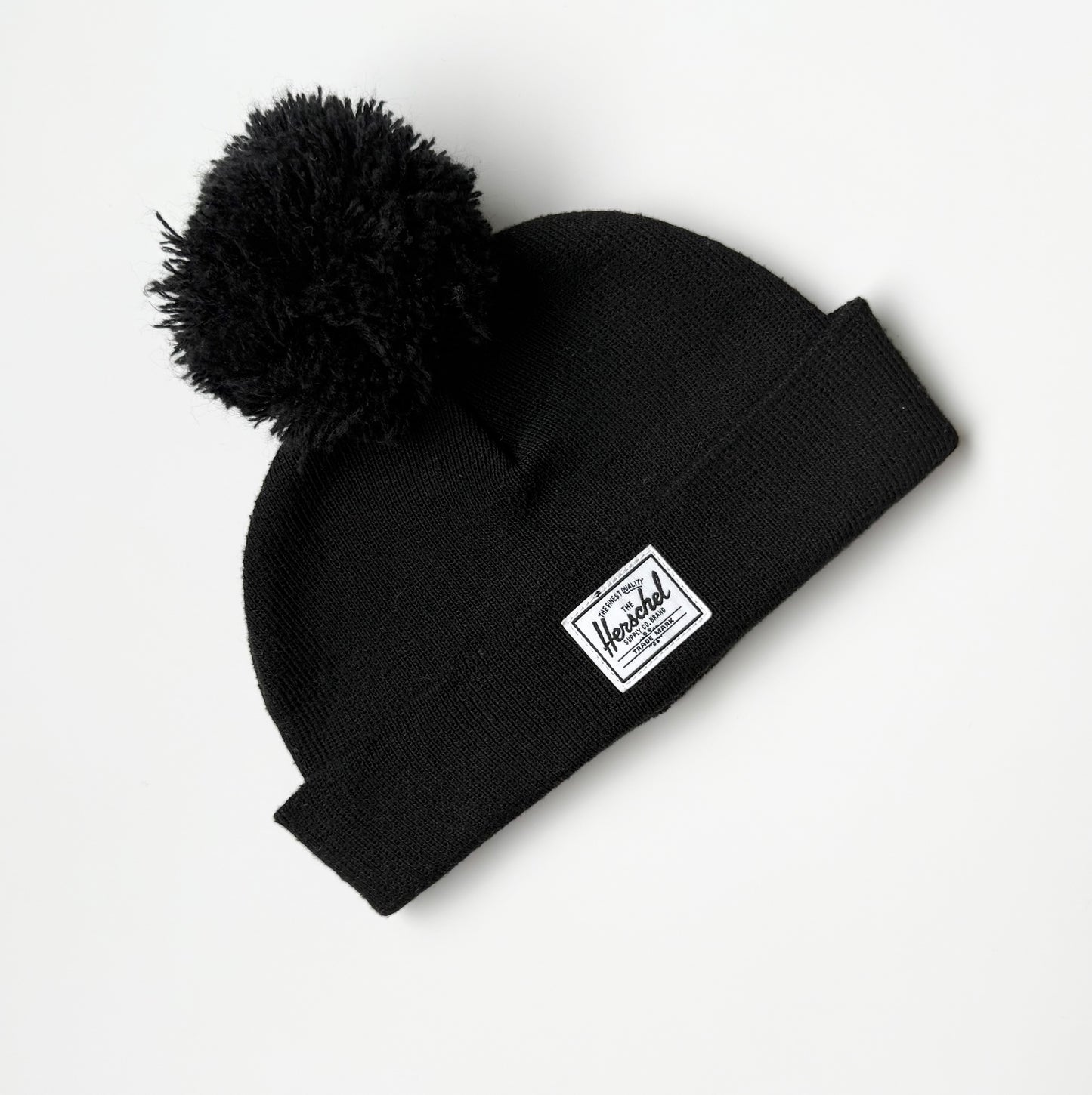 Herschel Black Pom Beanie (6-18 Months)