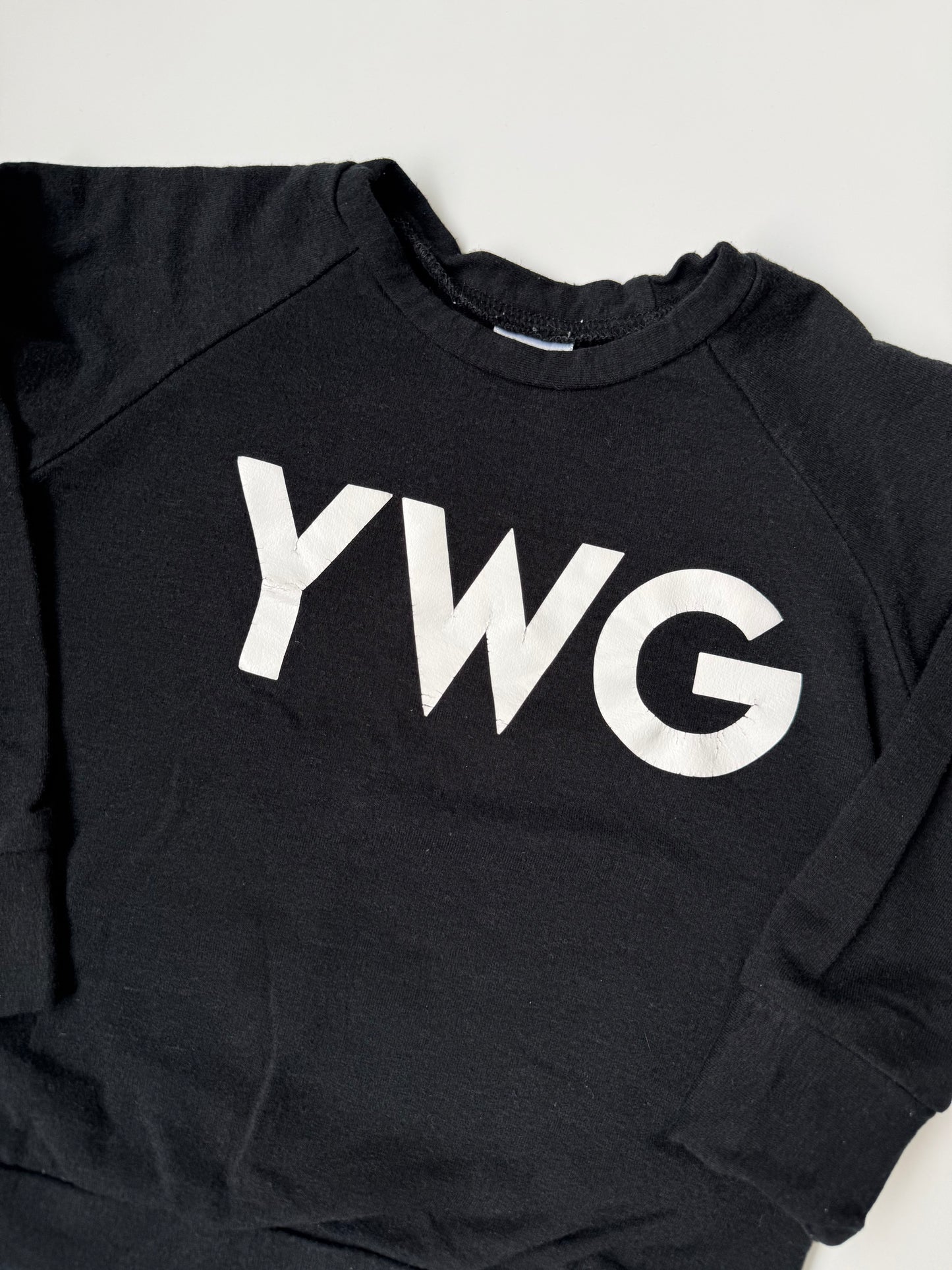 Posh & Cozy Black “YWG” Pullover (2T)
