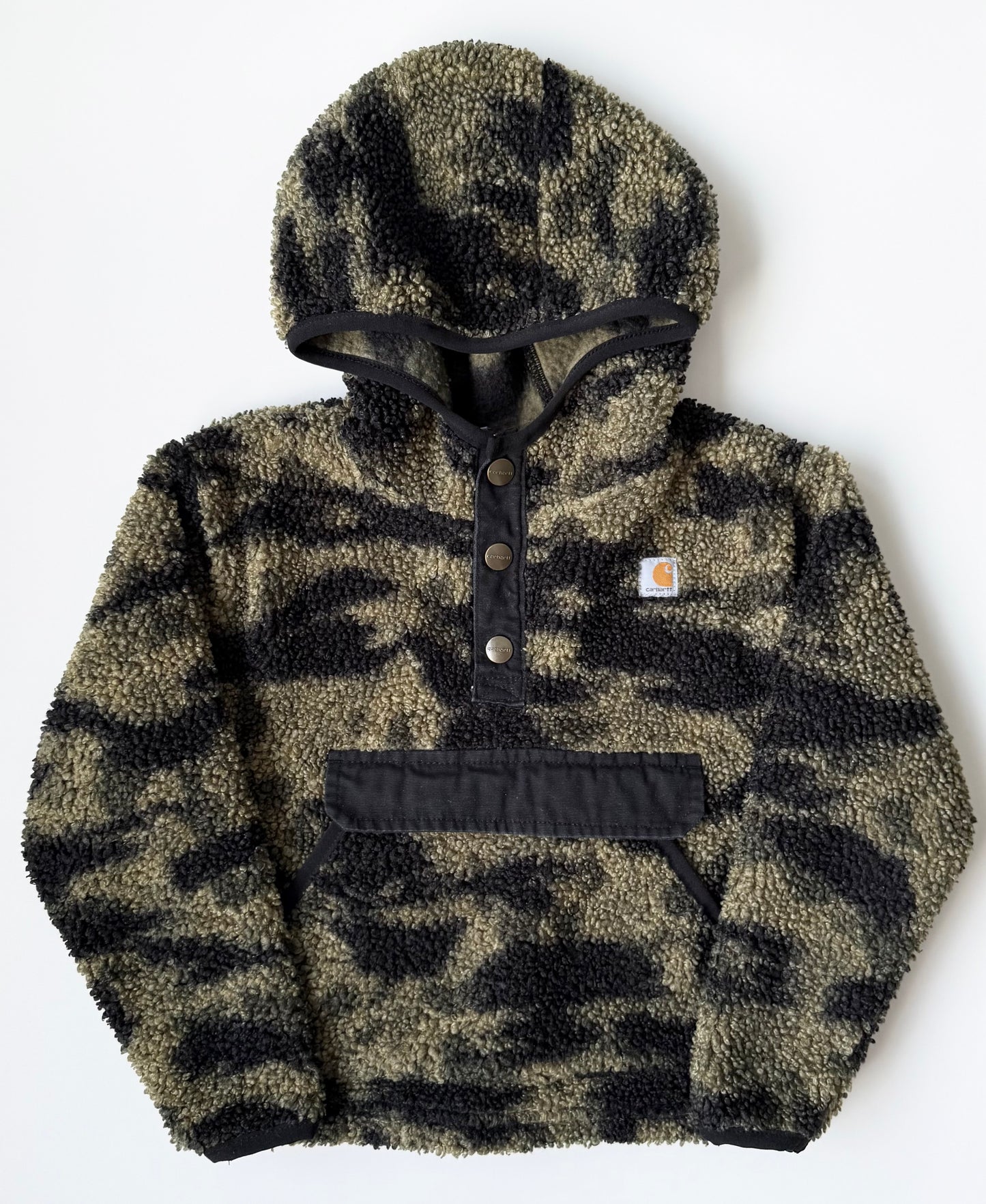 Carhartt Camo Sherpa 1/4 Snap Hooded Pullover (4T)