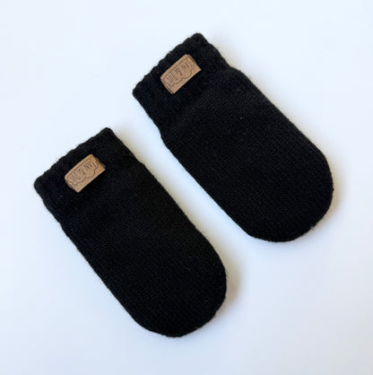 Jan & Jul Black Cozy Knit Mittens (3-9 Months)