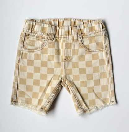 George Hats Yellow Checkered Jean Shorts (6-7 Years)