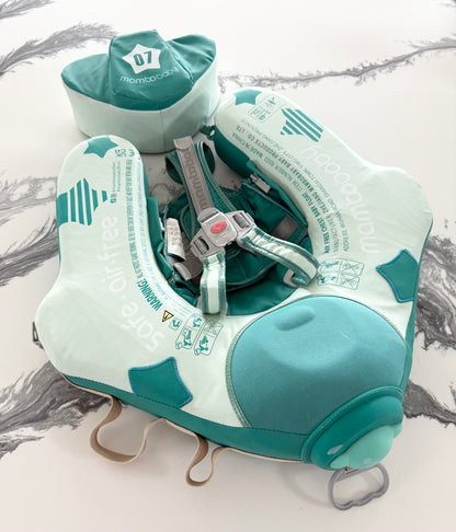 Mambobaby Baby Non-Inflatable Swim Float With Canopy in Airplane Green