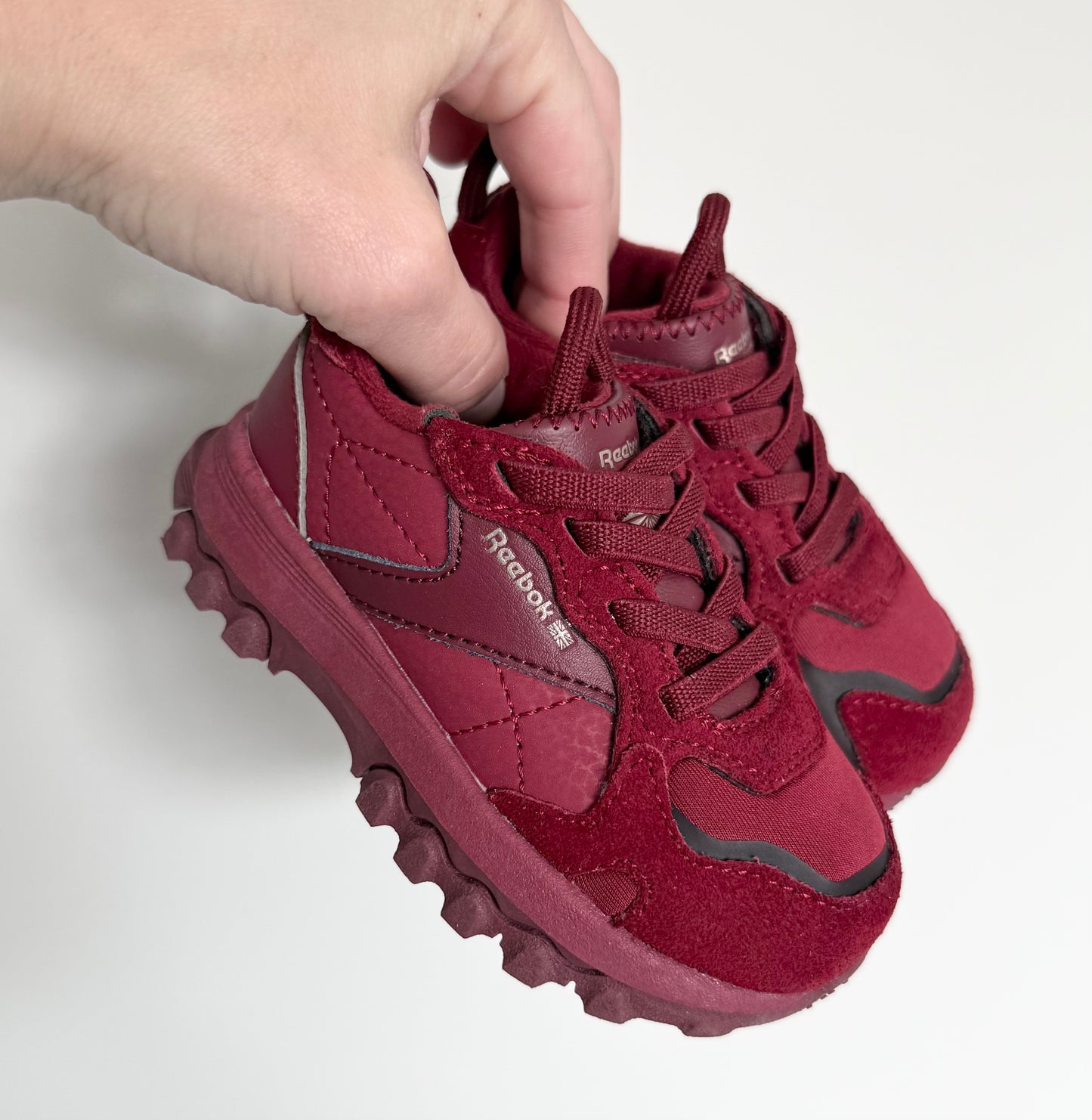 Reebok x Cardi B Dark Red Velour Stretch Lace Sneakers (5)