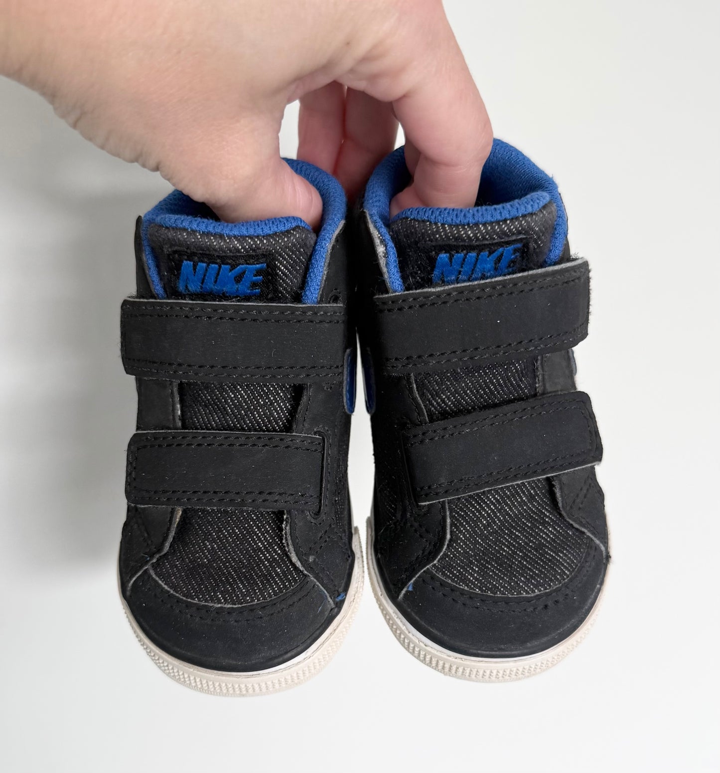 Nike Capri II Black Jean & Blue Velcro Sneakers (5)