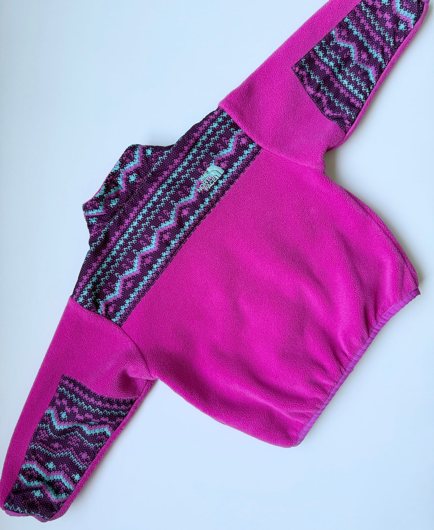 The North Face Denali Pink & Purple Patterned Fleece Zip Up (12-18 Months)