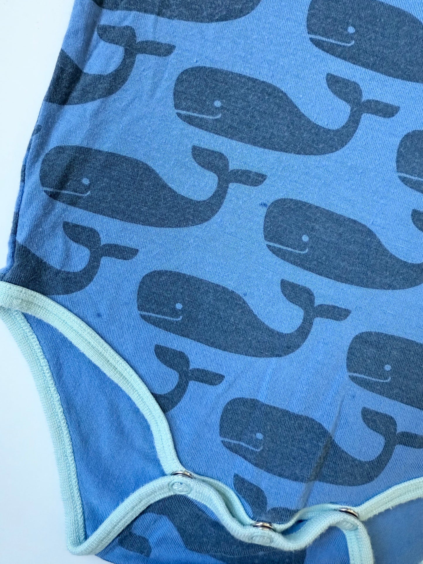 Silkberry Baby Blue Whales Tank Top Bodysuit (6-12 Months)