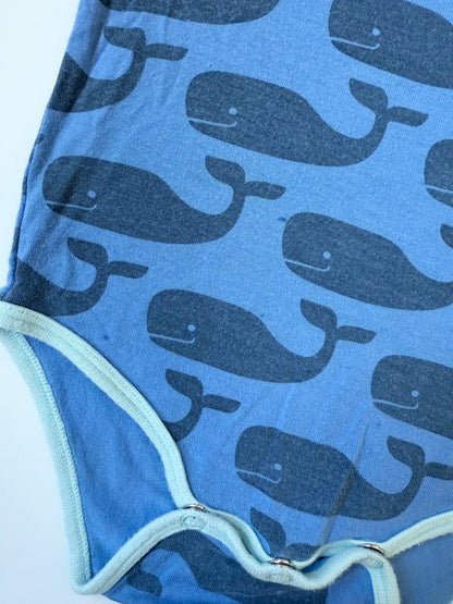 Silkberry Baby Blue Whales Tank Top Bodysuit (6-12 Months)