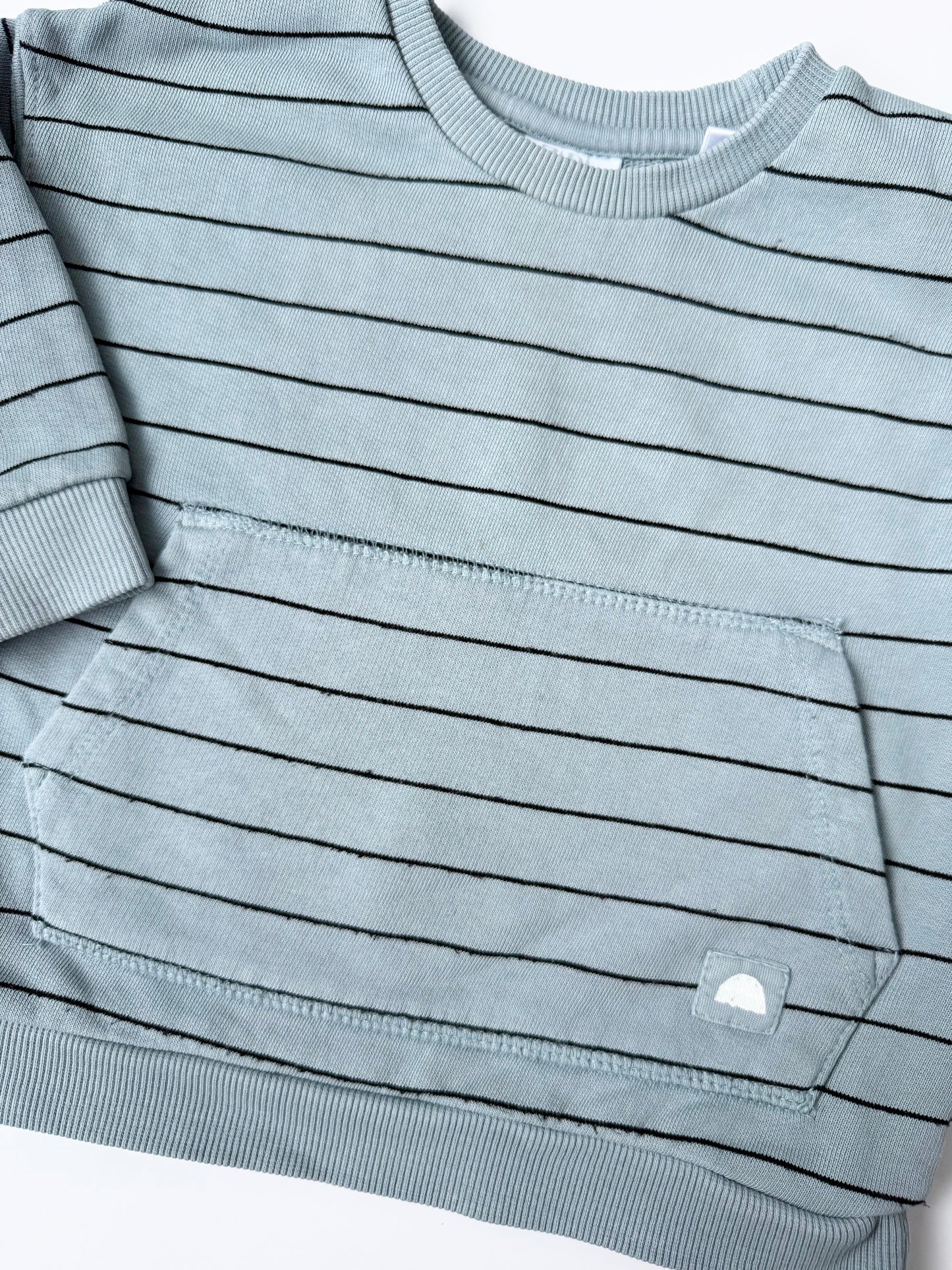 Zara Blue & Black Front Pocket Sweater (6-9 Months)
