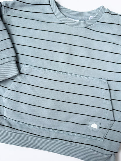 Zara Blue & Black Front Pocket Sweater (6-9 Months)