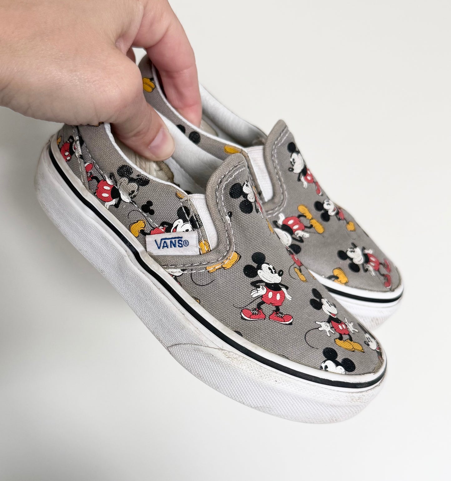 Vans x Disney Grey Mickey Mouse Slip On Sneakers (10.5)