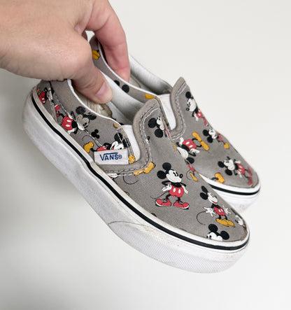 Vans x Disney Grey Mickey Mouse Slip On Sneakers (10.5)