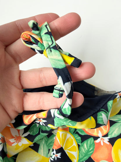 Old Navy Dark Oranges & Lemons One Piece Swimsuit (5T)