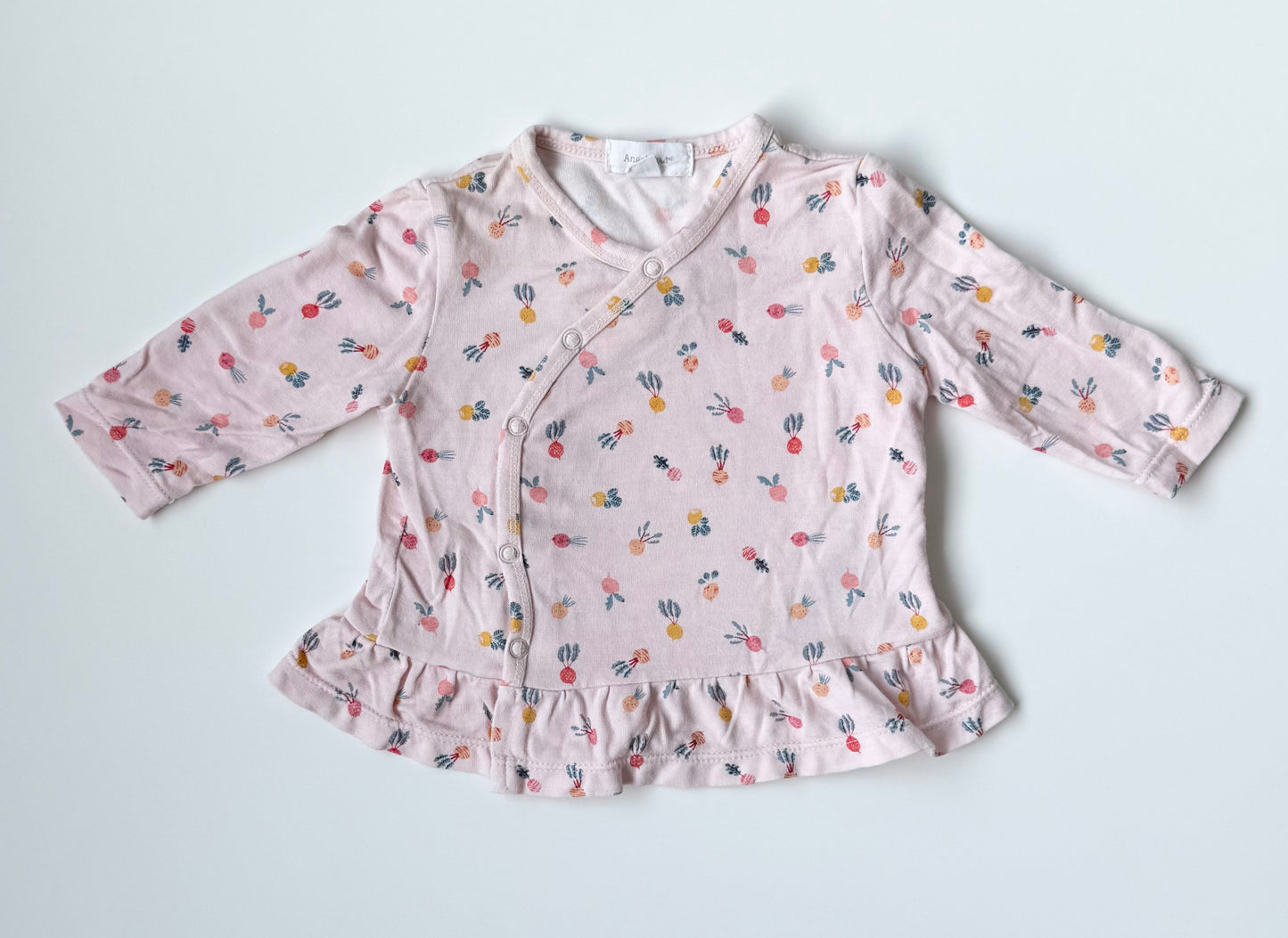 Angel Dear Pink Turnips Kimono Long Sleeve (0-3 Months)