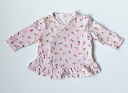Angel Dear Pink Turnips Kimono Long Sleeve (0-3 Months)