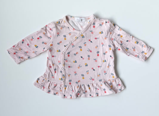 Angel Dear Pink Turnips Kimono Long Sleeve (0-3 Months)
