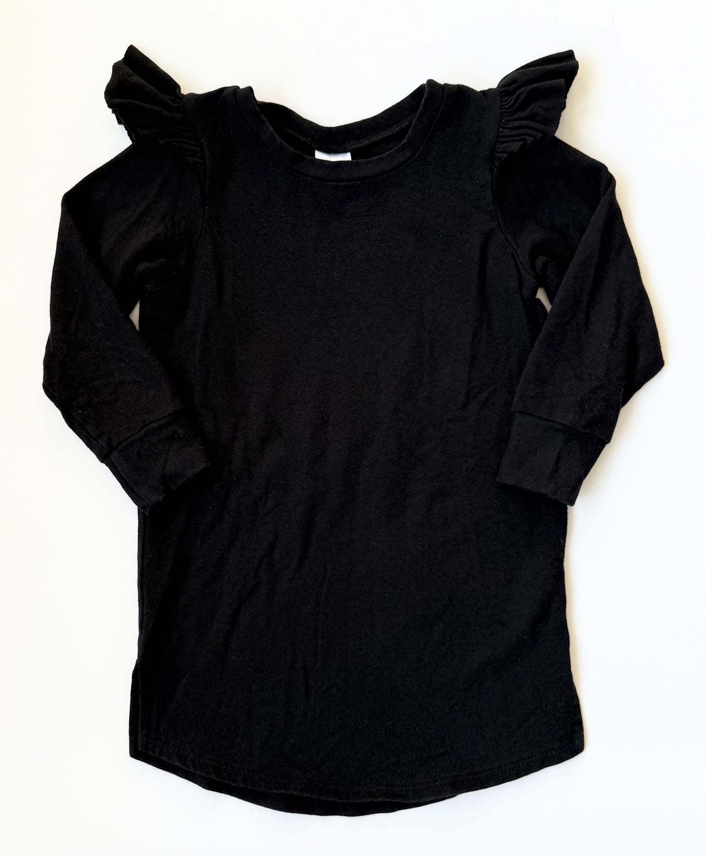 Posh & Cozy Black Flutter Sleeve Dress (18-24 Months)