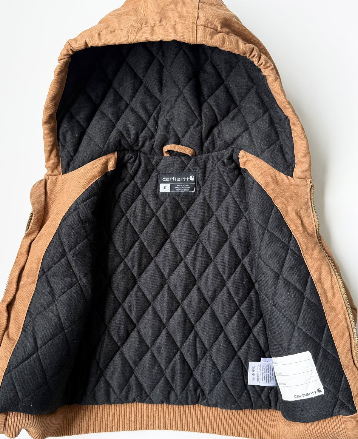 Carhartt Brown Active Flannel Quilt-Lined Cotton Duck Canvas Jacket (4T)