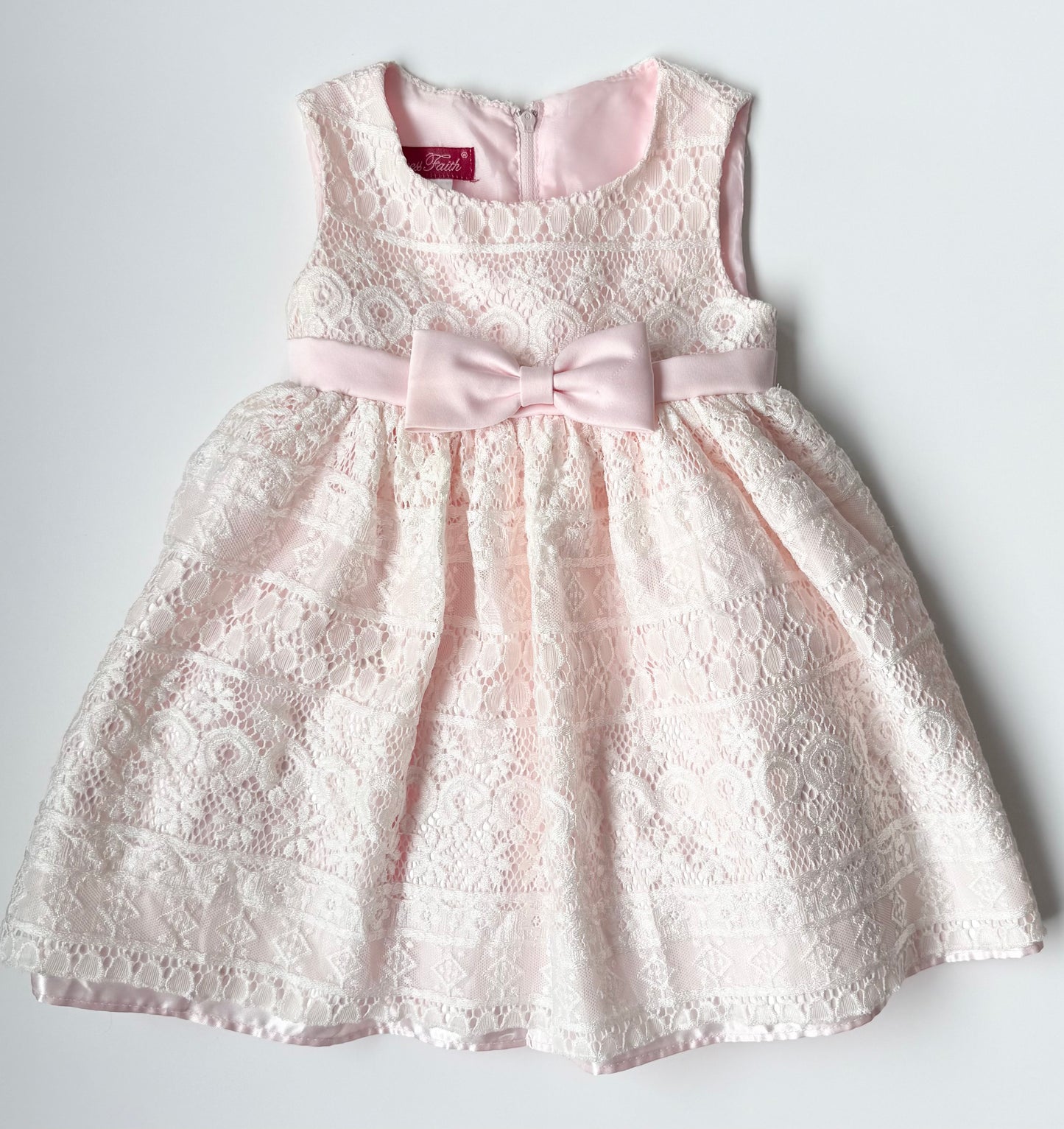 Princess Faith Pink & White Lace Dress (24 Months)