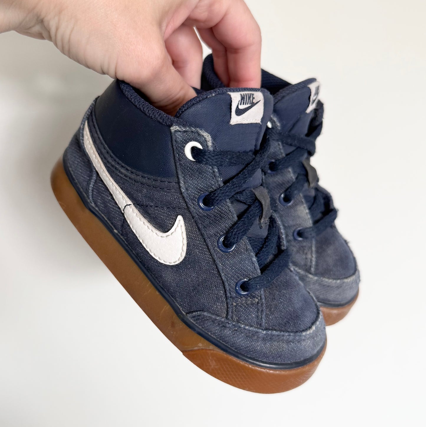 Nike Capri 3 Mid Blue Jean High Top Lace Up Sneakers (8)