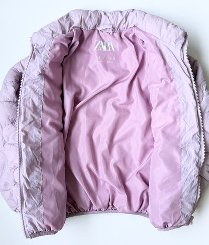 Zara Light Purple Squiggle Quilted Puffer Jacket (8 Years)