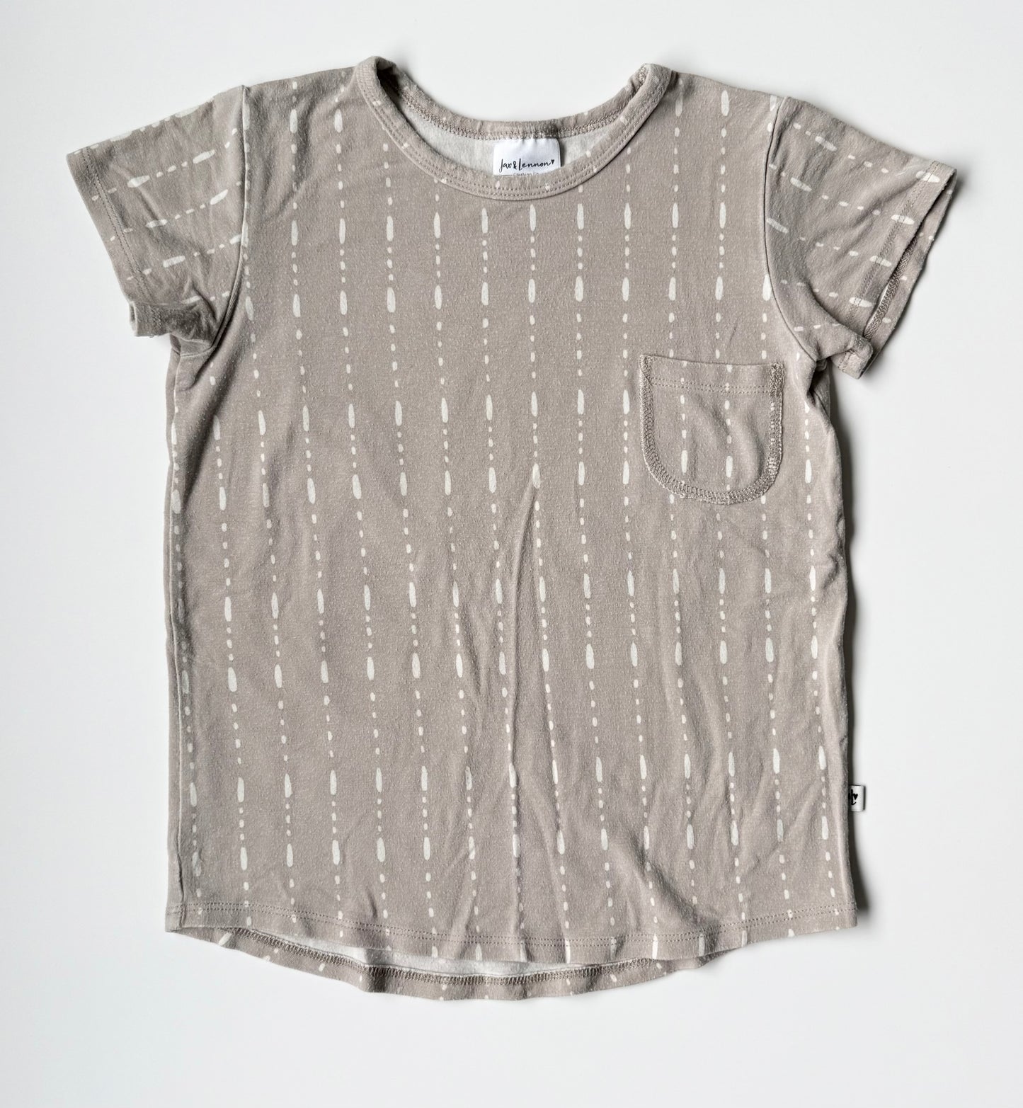 Jax & Lennon Tan & White Lines T-Shirt (4/5 Years)